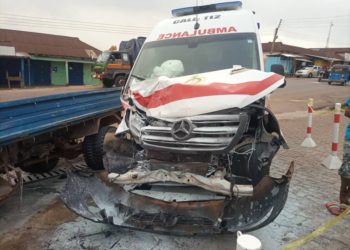 Ambulance involved in accident