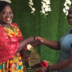 Mrs Serwaa Akoto Akotey Receiving Her Award