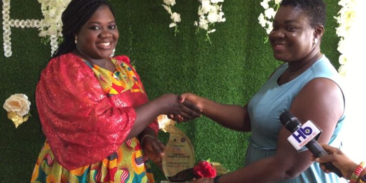 Mrs Serwaa Akoto Akotey Receiving Her Award