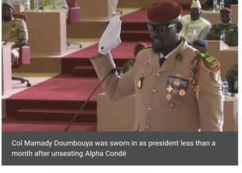 BREAKING: Guinea Coup Leader Mamady Doumbouya Sworn In As President.