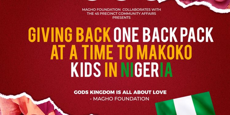 Giving Back One Backpack At A Time To Makoko Kids In Nigeria: An Initiative By MAGHO Foundation This October